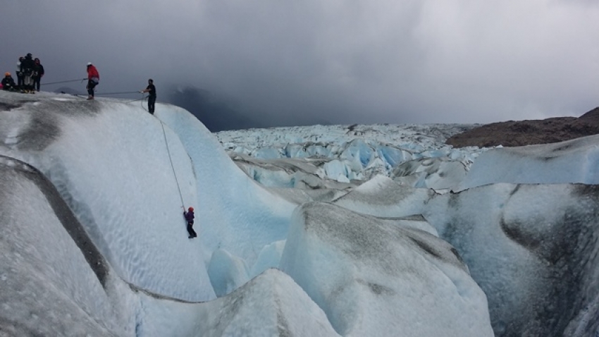 Climbing a glacier is Patagonia