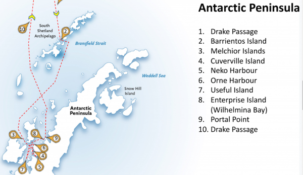 Map of the Antarctic Peninsula