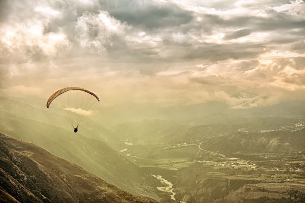 Paragliding in the Andes
