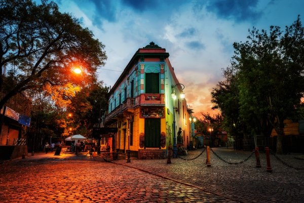 Public Square in La Boca, Buenos Aires, Argentina