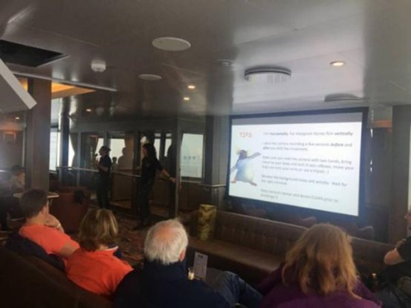 Science workshop onboard while cruising Antarctica