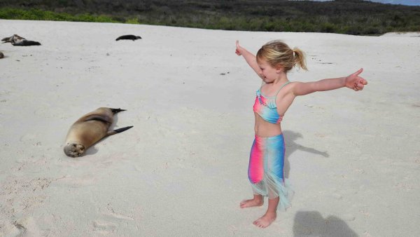 Young girl in Galapagos Islands.