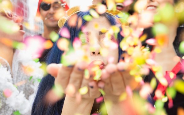 Brazilian people celebrating carnival