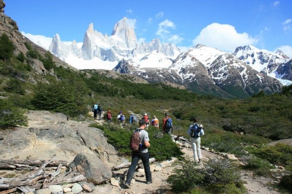 Walking in Fitz Roy Mountain range